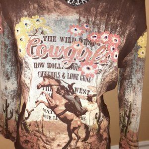 Western T-Shirt with a Little Bling Bling 3/4" sleeves